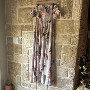 Floral Off-Shoulder Maxi Dress